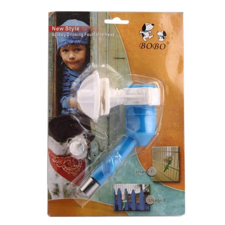 Pet Water Bottle Head ABS No Drip Stainless Nozzle Dispenser Drinker(Blue)