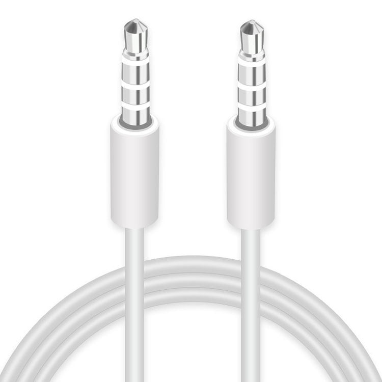AUX Cable, 3.5mm Male Mini Plug Stereo Audio Cable for iPhone / iPad / iPod / MP3 , Length: 1m(White)