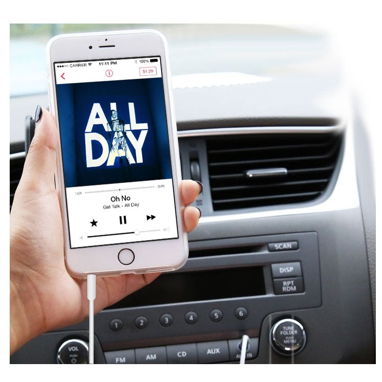 AUX Cable, 3.5mm Male Mini Plug Stereo Audio Cable for iPhone / iPad / iPod / MP3 , Length: 1m(White)