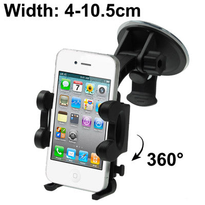 Car Universal Holder for iPhone 4 & 4S / 3GS / 3G / Mobile Phone/ GPS / PDA / MP4, Support 360 Degree Rotating , Width: 4-10.5cm
