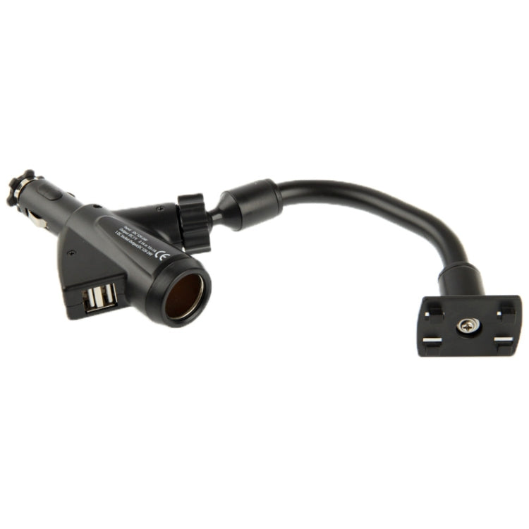 Universal 360 Degree Rotatable Car Charger Holder with Dual USB Ports, Width: 35-85mm, For iPhone, Galaxy, Huawei, Xiaomi, LG, HTC and Other Smart Phones(Black)