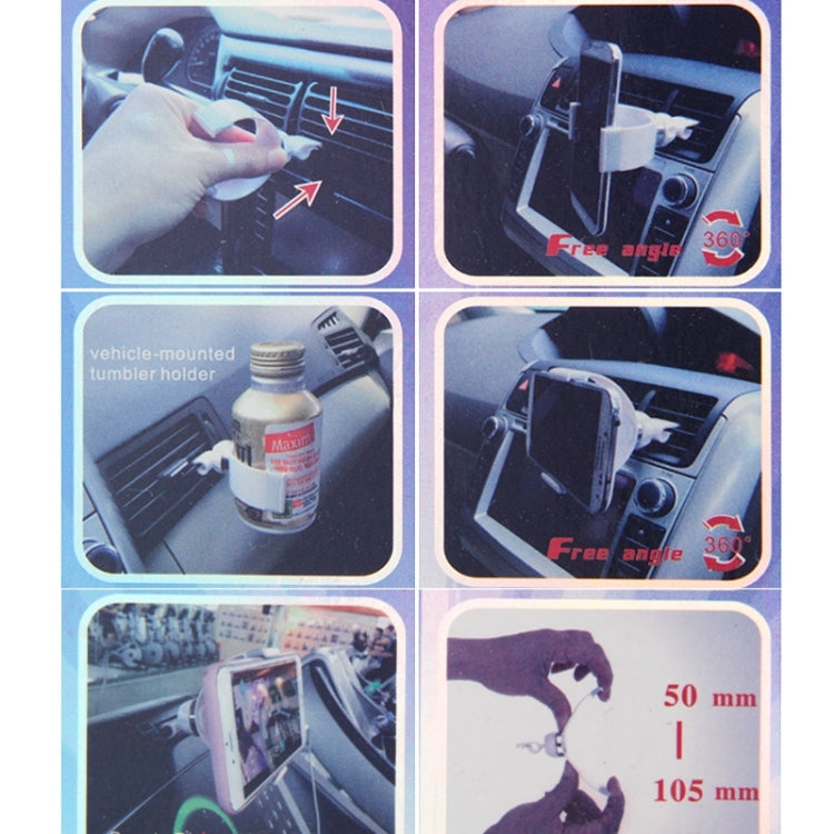 360 Degrees Rotating C-shaped Car Air Vent Mount Holder for Mobile Phones, Tumbler, or Other Regular Commodities