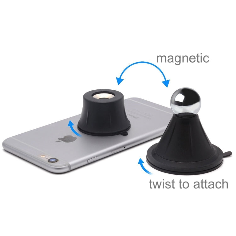 Funnel Style Double Suction Cup Magnet 360 Degrees Mini Car Holder for iPhone 6s & 6s Plus, iPhone 6 & 6 Plus, Galaxy S6 edge+ / S6, HTC, Sony