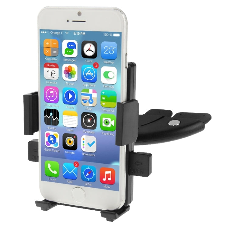 360 Degrees Rotating Car Mobile Phone Holder Install on Vehicle CD Player Disk Slot Stand Mount, For iPhone, Galaxy, Sony, Lenovo, HTC, Huawei, and other Smartphones