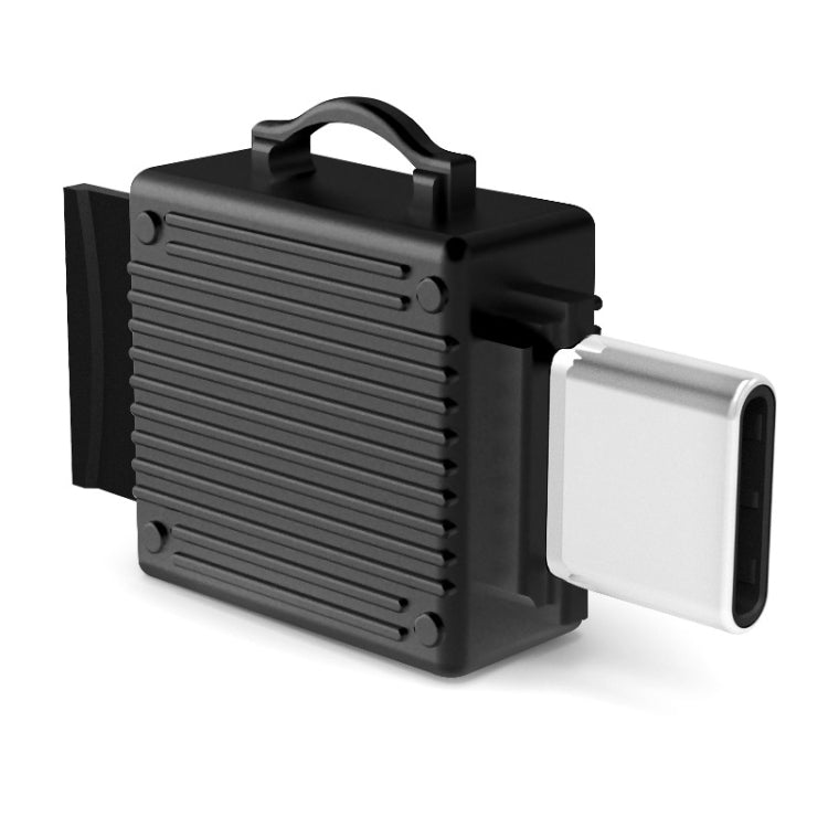 YAOMAISI Q24 2 in 1 Toolbox Shape Type-C Metal Memory Card Reader, Support TF Card