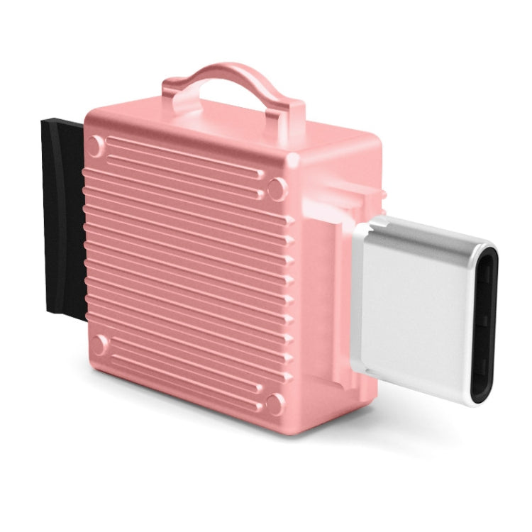 YAOMAISI Q24 2 in 1 Toolbox Shape Type-C Metal Memory Card Reader, Support TF Card