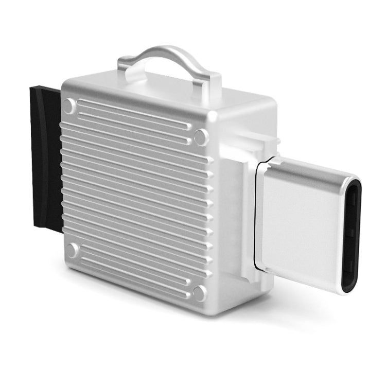 YAOMAISI Q24 2 in 1 Toolbox Shape Type-C Metal Memory Card Reader, Support TF Card
