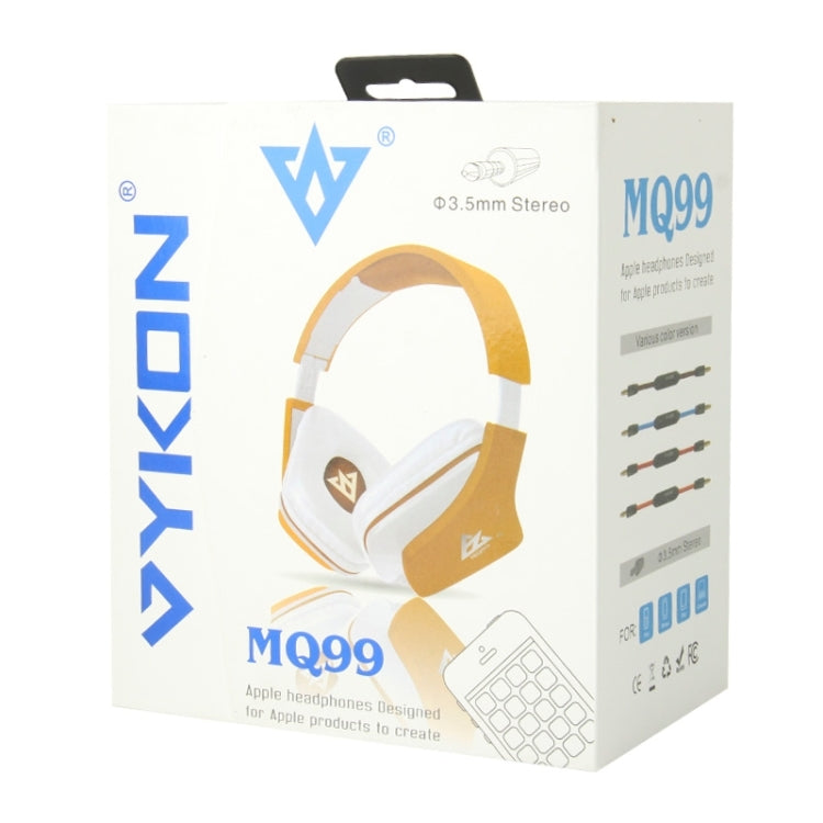 Universal Stereo Headset with MIC for All Audio Devices, Cable Length: 1.3m (Orange + White)