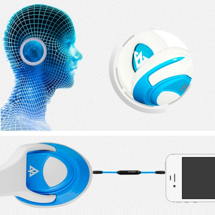 Universal Stereo Headset with MIC for All Audio Devices, Cable Length: 1.2m (White + Blue)