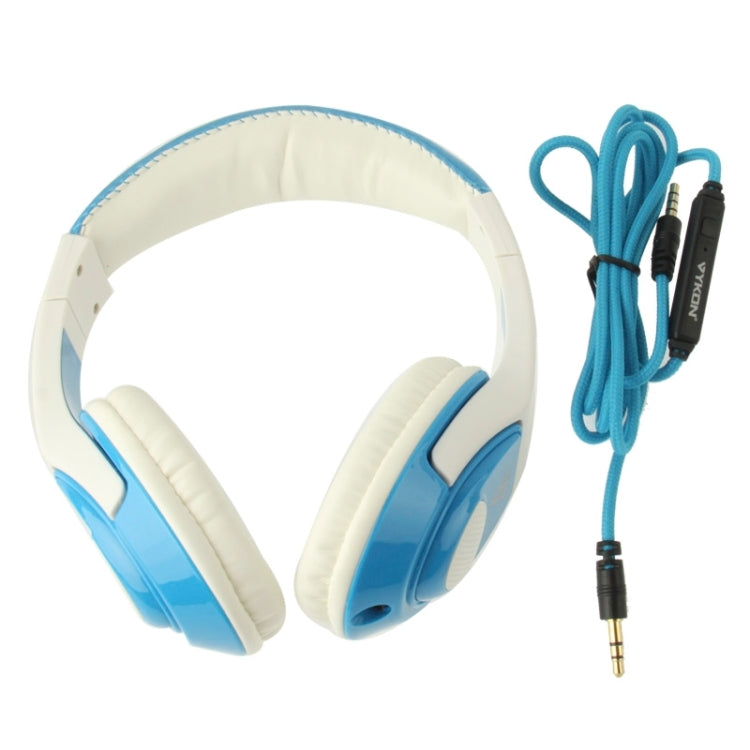 Universal Stereo Headset with MIC for All Audio Devices, Cable Length: 1.2m (White + Blue)