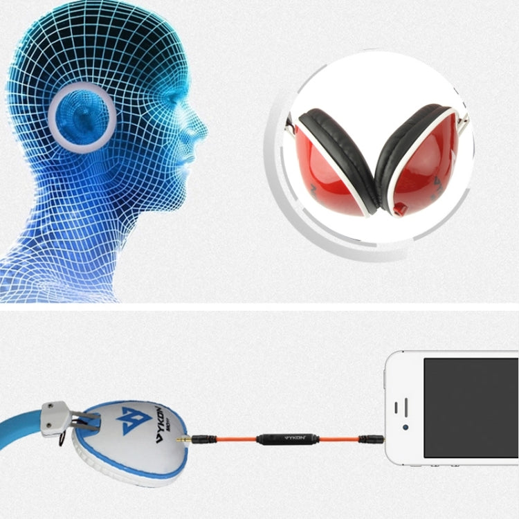 Universal Stereo Headset with MIC for All Audio Devices, Cable Length: 1.3m (Red + Black)