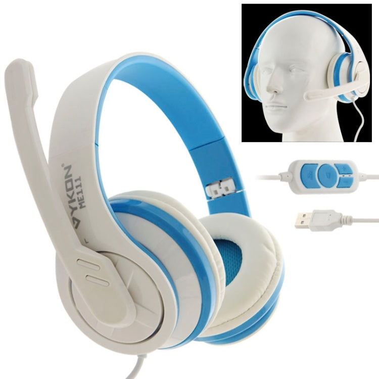 Universal USB Plug Stereo Headset with Mic for Computer, Cable Length: 2m