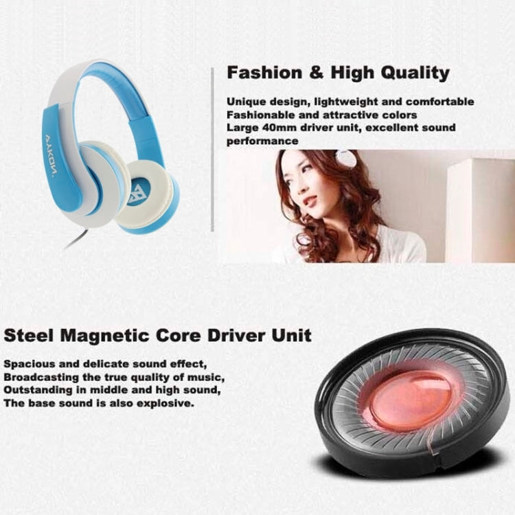 Universal USB Plug Stereo Headset with Mic for Computer, Cable Length: 2m (Blue + White)