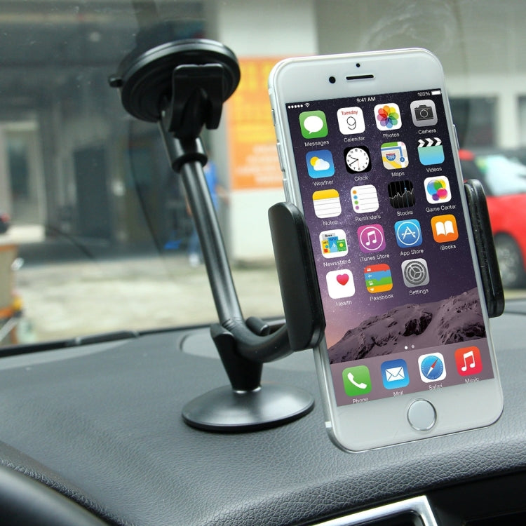 360 Degrees Rotation Suction Cup Car Basic Windshield Mobile & Tablet Car Holder , For 3.5-5 inches Mobile and 7-10 inch Tablets(Black)