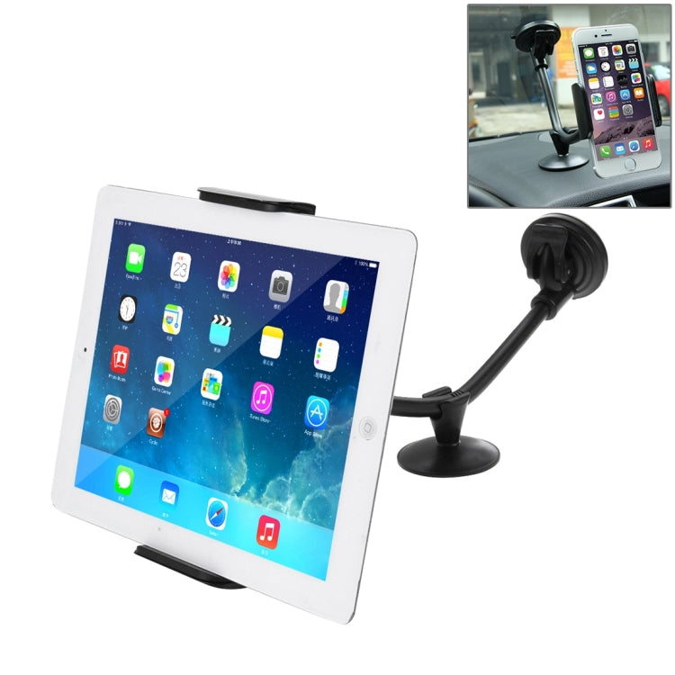 360 Degrees Rotation Suction Cup Car Basic Windshield Mobile & Tablet Car Holder , For 3.5-5 inches Mobile and 7-10 inch Tablets(Black)