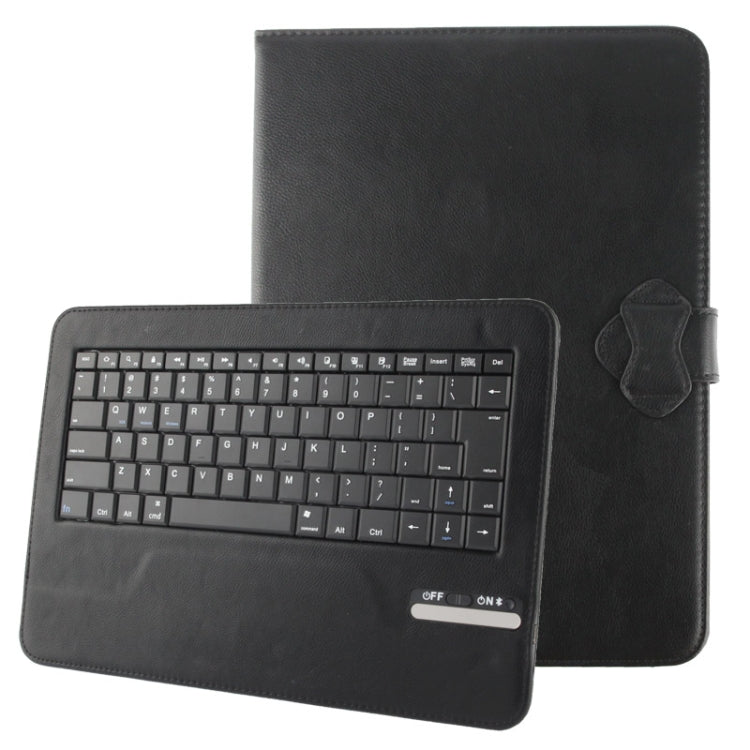 Universal Bluetooth 3.0 ABS Keyboard + Detachable Leather Tablet Case with Holder for iPad Air / iPad 4 / New iPad / iPad 2, 9-10.1 inch Tablet PC(Black)