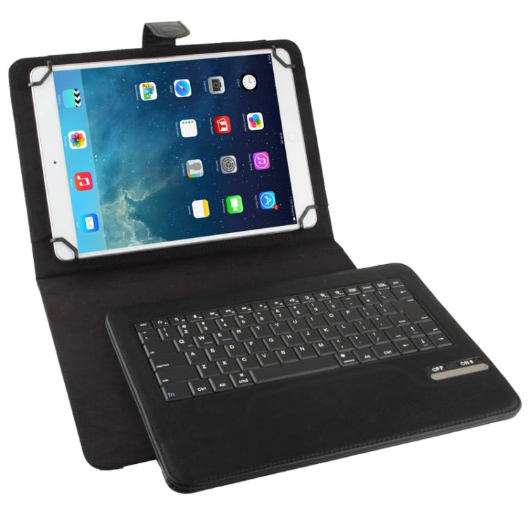 Universal Bluetooth 3.0 ABS Keyboard + Detachable Leather Tablet Case with Holder for iPad Air / iPad 4 / New iPad / iPad 2, 9-10.1 inch Tablet PC(Black)