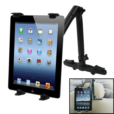 Universal Car Mount Bracket Back Car Seat Holder for New iPad (iPad 3) / iPad 2 / iPad / Galaxy Tab / 7-10 inch Tablet PC, Support 360 Degree Rotation(Black)