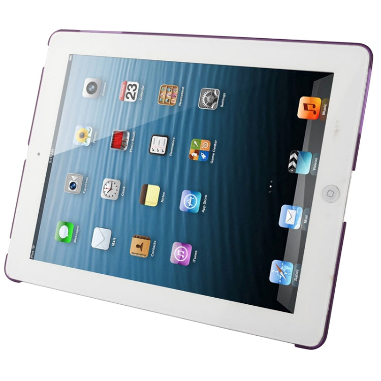 270 Degree Rotation Scrub Translucent Plastic Case with Adjustable Holder for iPad 4 / New iPad (iPad 3),