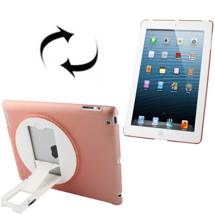 270 Degree Rotation Scrub Translucent Plastic Case with Adjustable Holder for iPad 4 / New iPad (iPad 3),