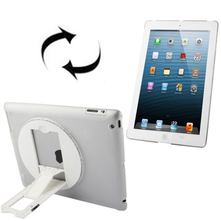 270 Degree Rotation Scrub Translucent Plastic Case with Adjustable Holder for iPad 4 / New iPad (iPad 3),