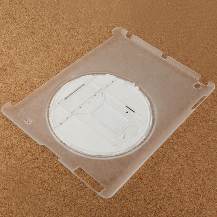 270 Degree Rotation Scrub Translucent Plastic Case with Adjustable Holder for iPad 4 / New iPad (iPad 3),