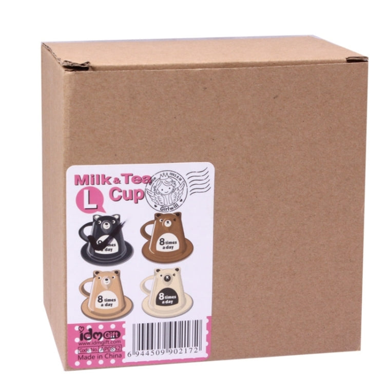 Cartoon Creative with Dish Coffee / Milk Cup, Capacity: 500ml (Khaki)