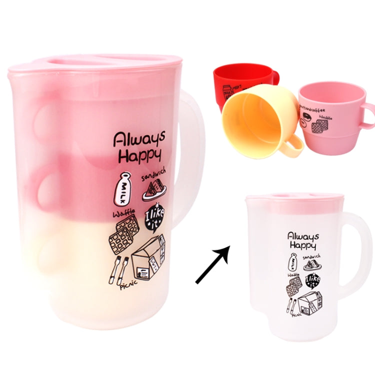 4 in 1 (3pcs Cups + Kettle) Creative Home Multi-colored Cups Set