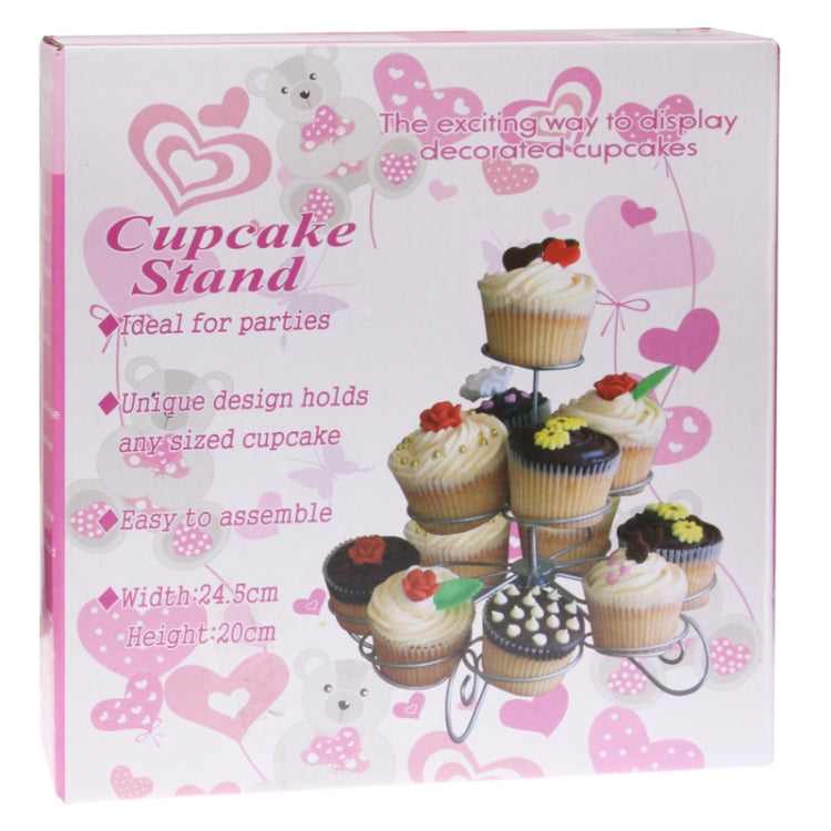 3 Layers Stainless Steel Cup Cake Holder Stands(Silver)