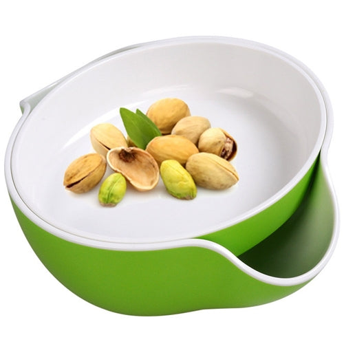 Fashion Double Layer Candy Nuts Dried Fruit Plate Bowl (Random Color Delivery)