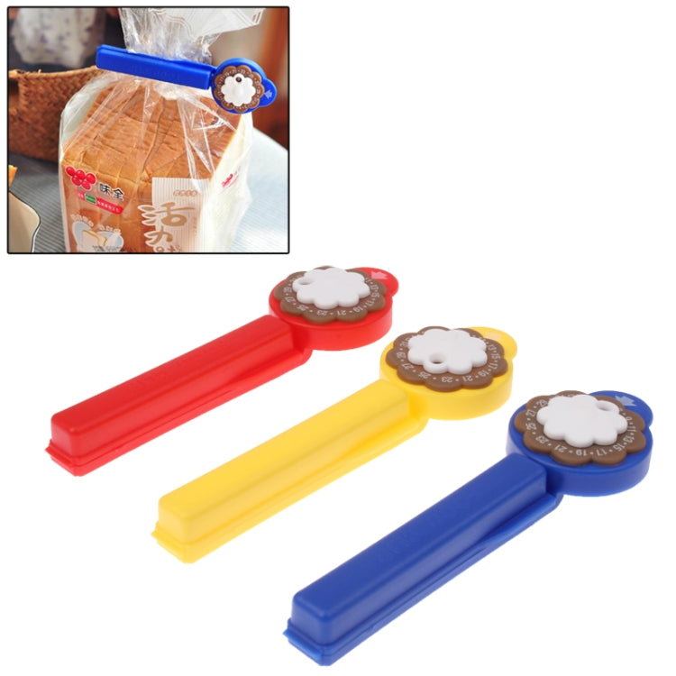 3 PCS Date Label Food Storage Bag Sealing Clips Sealer Food Clip (Random Color Delivery)