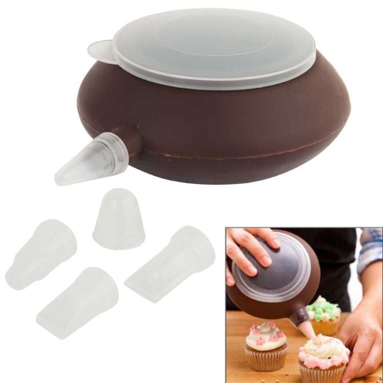 1set Good Quality Cake Decorating Tools, Silicone Pot Shape Muffin/Cake Moulds, Dessert Decorators(Brown)
