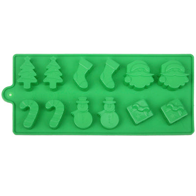 Cute Christmas Style Silica Gel Fondant Cake Mold