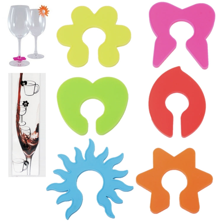 Silicone Drink Glass Markers (6pcs in one packaging, the price is for 6pcs)