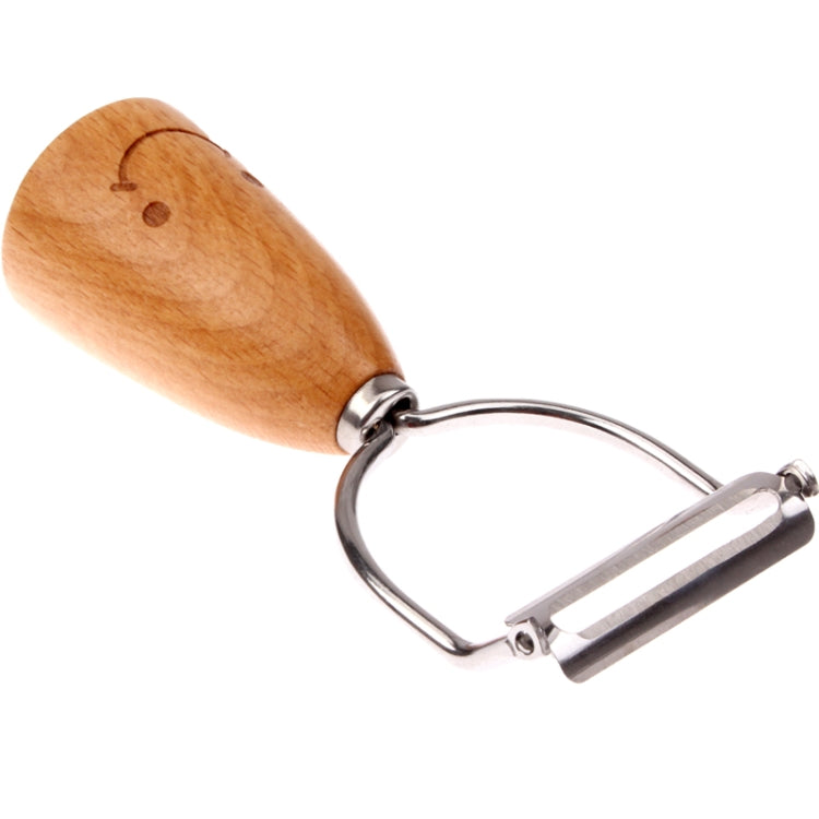 Smiley Wooden Handle Stainless Steel Peeler, Length: 11.7cm