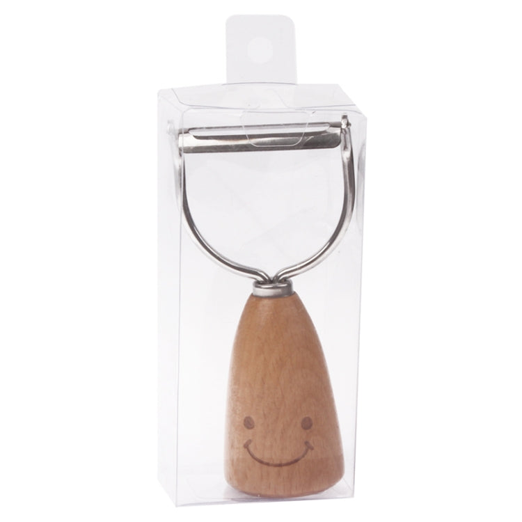 Smiley Wooden Handle Stainless Steel Peeler, Length: 11.7cm