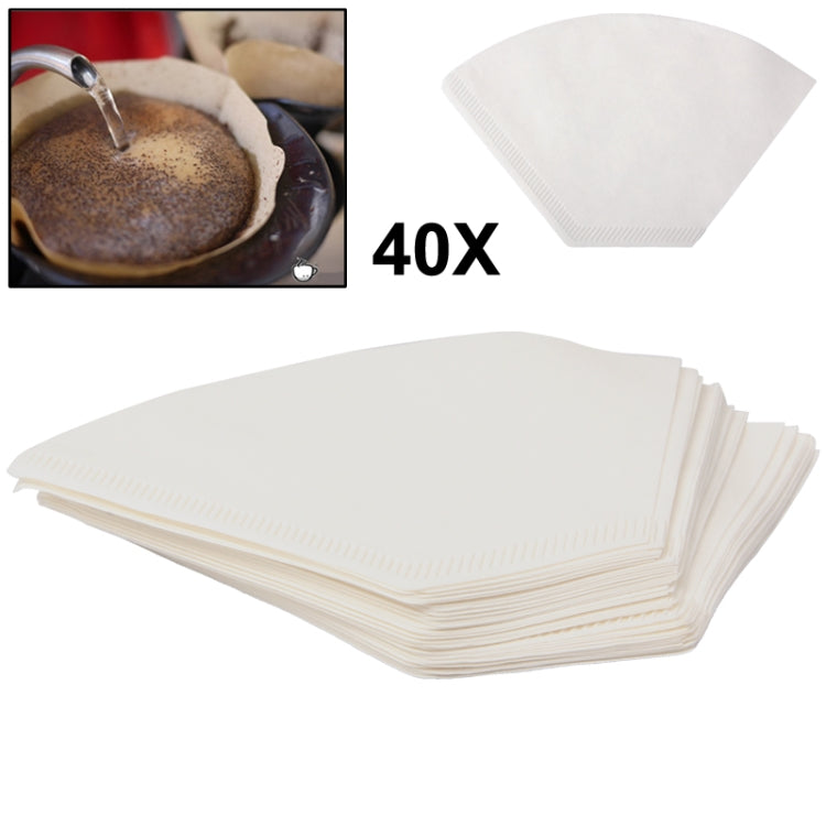 40 PCS Coffee Machine Filter Paper(White)