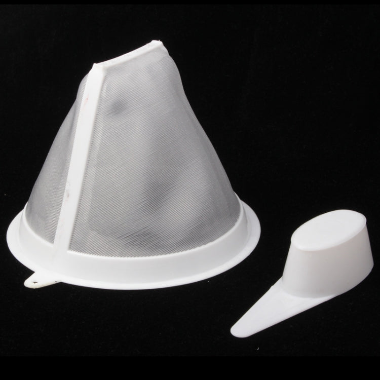 High Temperature Resistance Mesh Coffee Filters Colander & Spoon(White)