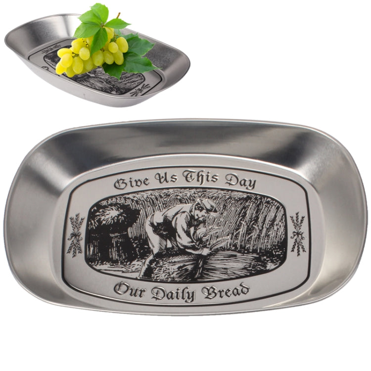 Stainless Steel Multi-purpose Tray Fruit Bowl Dessert Plate (Random Delivery)