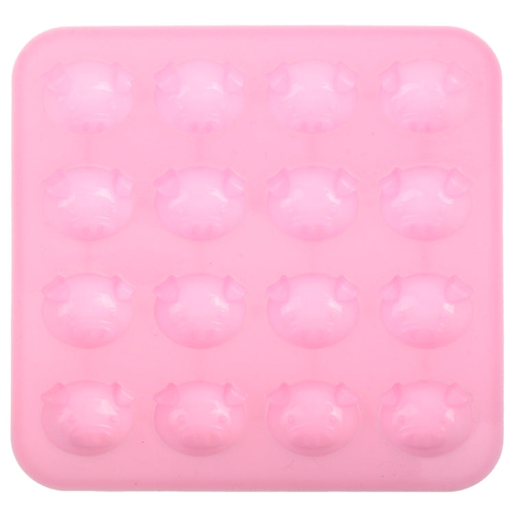 Creative Pig Head Shape 16-Grid Ice Cube Tray(Pink)
