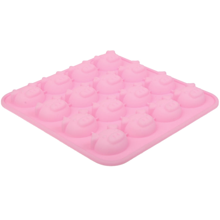 Creative Pig Head Shape 16-Grid Ice Cube Tray(Pink)