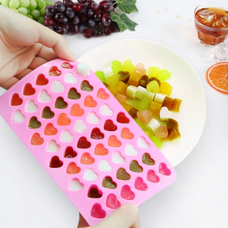 Creative Heart Shape 55-Grid Ice Cube Tray(Pink)