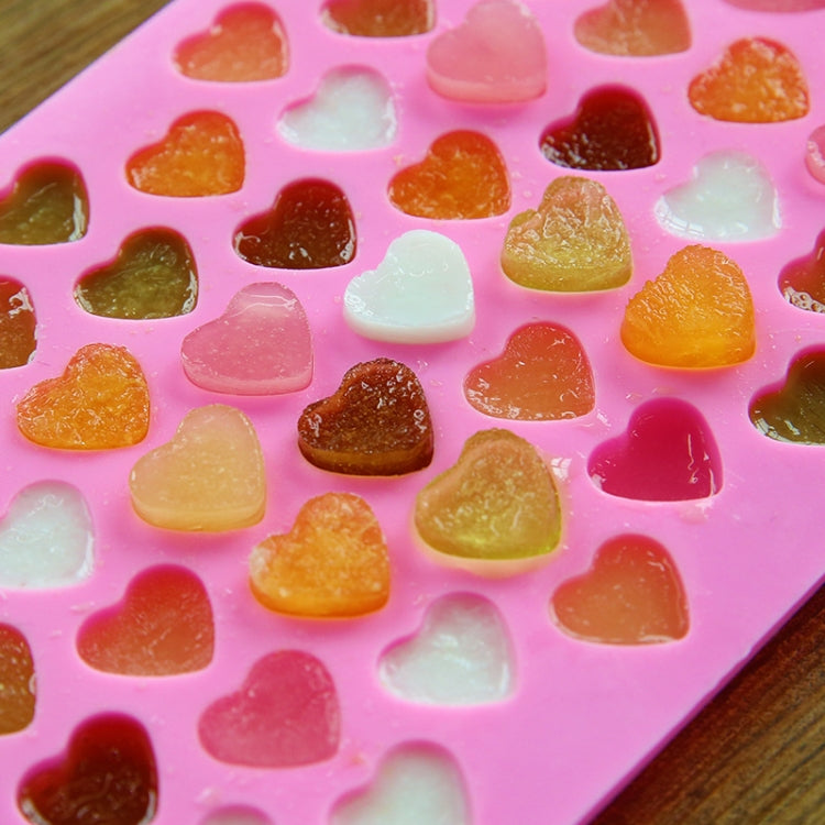 Creative Heart Shape 55-Grid Ice Cube Tray(Pink)