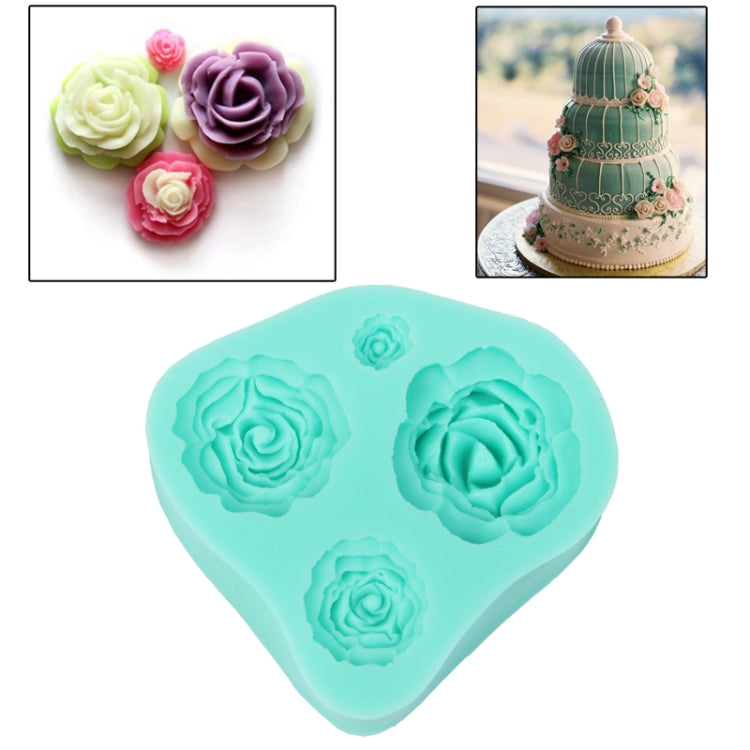Soft Silicone Rose Style DIY Cupcake / Cake / Bread / Jelly / Chocolate / Pizza / Sugar Paste Mold, Random Color Delivery(Green)
