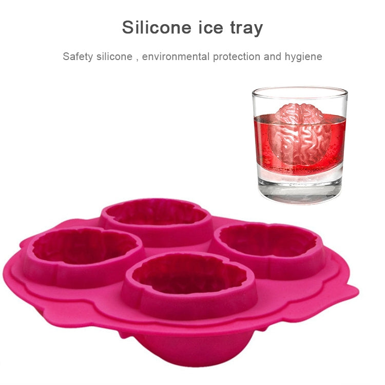 Silicone Brain Freeze Shaped Ice Cube Tray (Random Color Delivery)