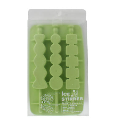 Silicone Ice Cube Tray with Stirrer (Random Color Delivery)