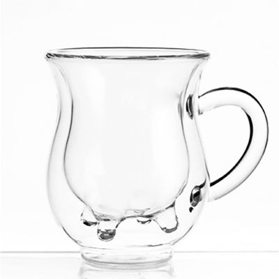 Double-Layer Cow Milk Glass Cup