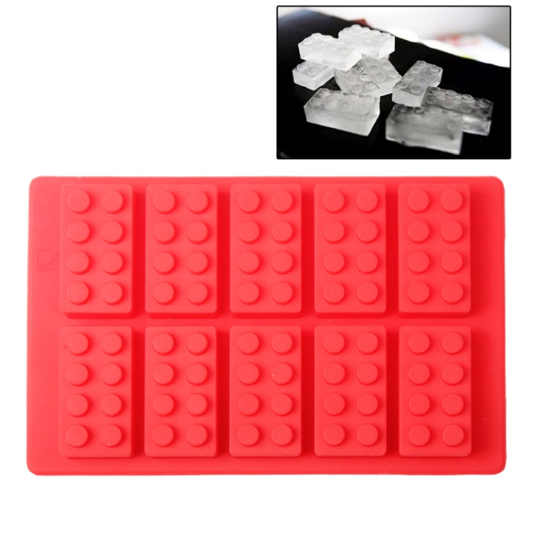 Building Block Shaped Silicon Ice Cube Tray / Ice Mold(Red)