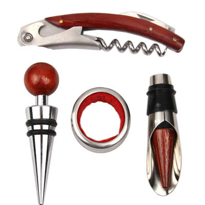 Mahogany Wood Wine Set (4 piece set)