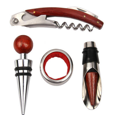 Mahogany Wood Wine Set (4 piece set)